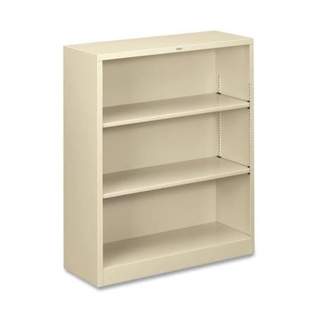 Hon HON, Metal Bookcase, Three-Shelf, 34-1/2w X 12-5/8d X 41h, Putty S42ABCL